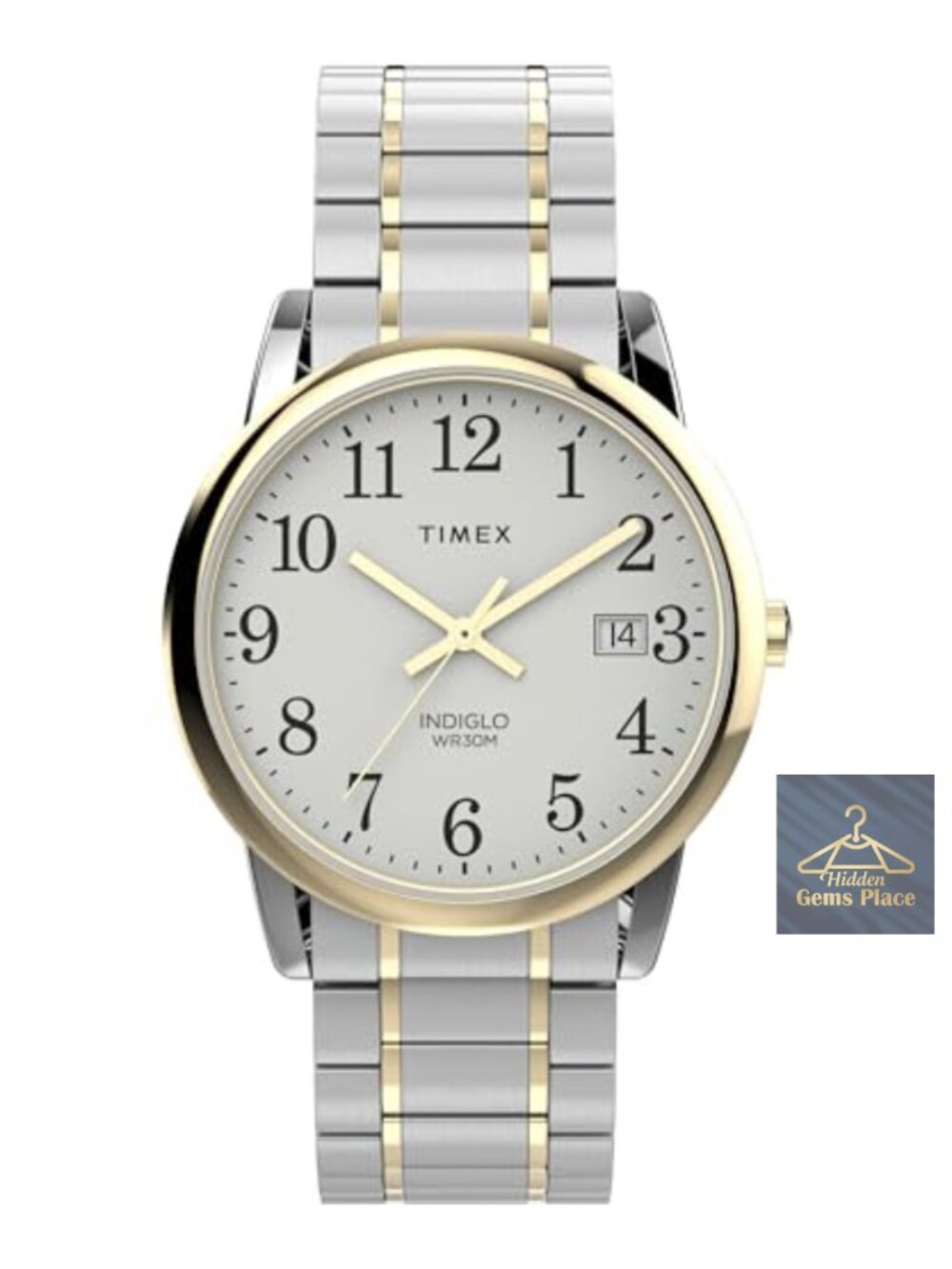 Timex Easy Reader Men's 35mm Quartz Watch, Two-Tone Expansion